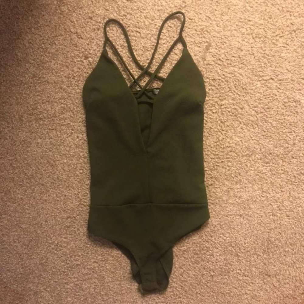 Olive Caged Bodysuit